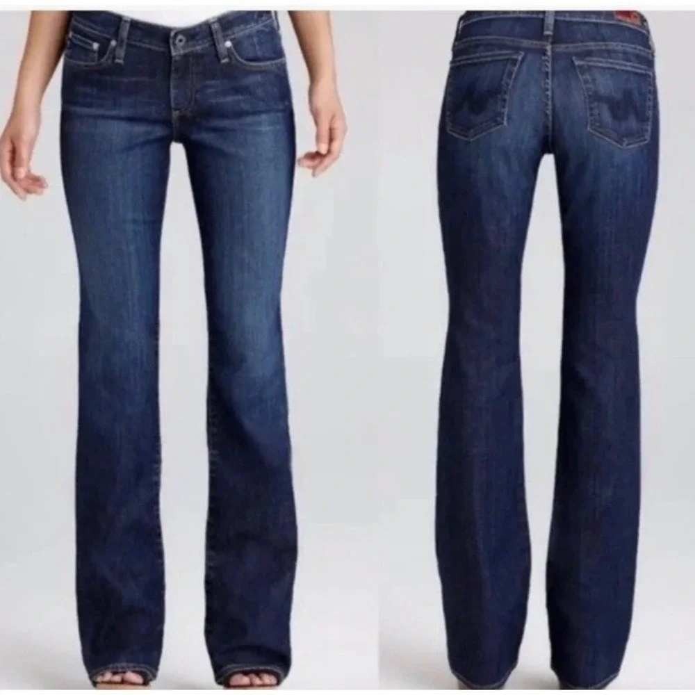 AG Adriano Goldschmied The Jessie Curvy Boot Cut Jeans Medium Blue 27R Vintage Y